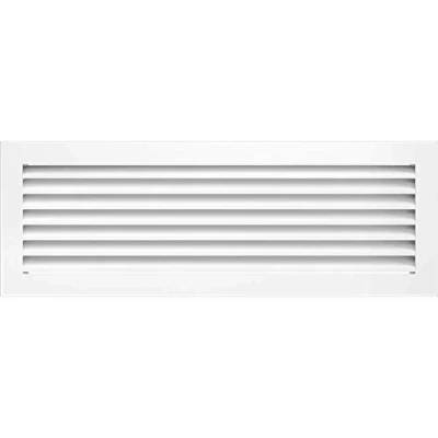 Afbeelding van KRATKI Fresh ventilatierooster, 17 x 49 cm, wit, heteluchtrooster met stalen messen, afzuigrooster voor schoorsteenventilatie, elk type interieur