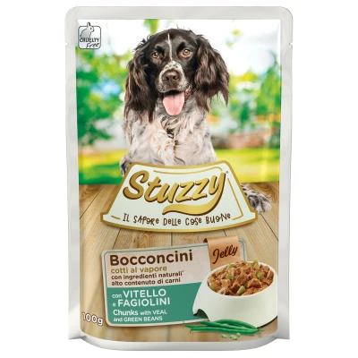 Afbeelding van Stuzzy Maaltijdzakjes Adult 100 g Hondenvoer Kalfsvlees&amp;Bonen&amp;Saus