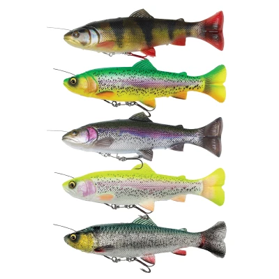 Afbeelding van Savage Gear 4D Line Thru Pulsetail Trout SS 16cm Green Silver (51g) Swimbait