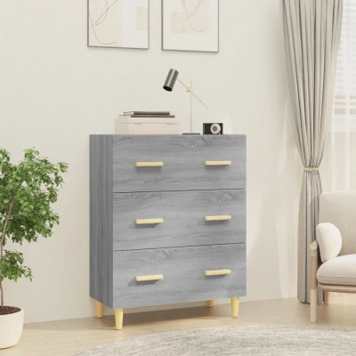Afbeelding van Dressoir 70x34x90 cm bewerkt hout grijs sonoma eikenkleurig