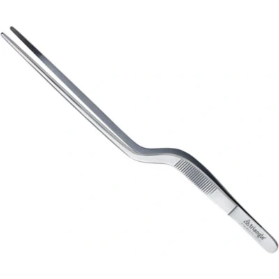 Afbeelding van Triangle Professioneel RVS Pincet met Dubbele Knik 21 cm Ideaal voor BBQ en Presentatie