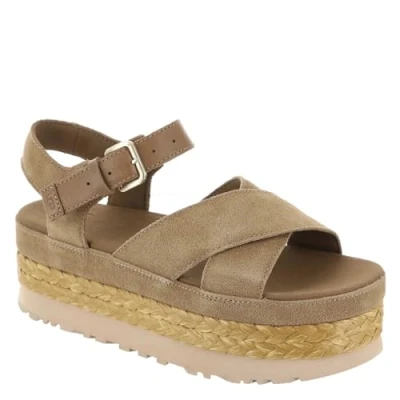 Afbeelding van UGG Aubrey Sandalen met plateauzool, Dames, Maat: 39, Chestnut Veloursleer