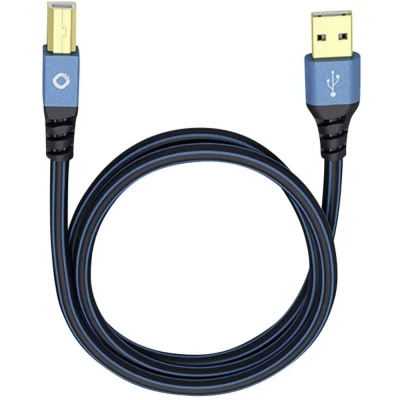 Afbeelding van Oehlbach USB Plus B 2.0 [1x A stekker 1x stekker] 7.50 m Blauw Vergulde steekcontacten