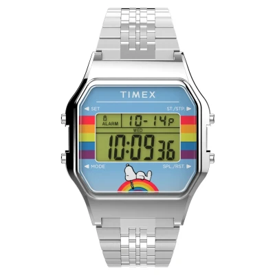 Afbeelding van Timex T80 X Peanuts Dream IN Color Digitaal horloge, Heren, Maat: One Size, Stainless steel