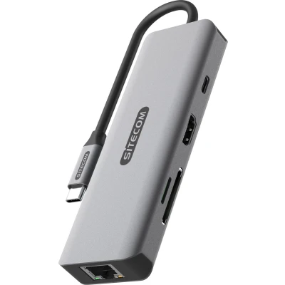 Afbeelding van Sitecom Multiport Adapter 8 in 1 Usb c Pd Zilver / Zwart (cn 5507)