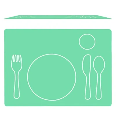 Afbeelding van Siliconen placemat voor kinderen wasbaar (groen, 40x30cm)