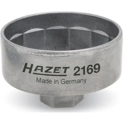 Image de HAZET Clé pour filtre à huile 2169 appropriée différents filtres d&#039;un diamètre de 82 mm, entraînement : 6 pans extérieurs 3⁄8 pouces