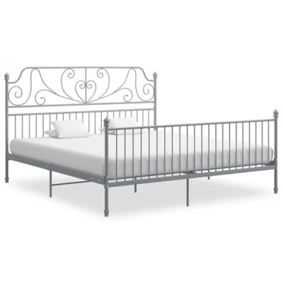 Afbeelding van vidaXL Bedframe metaal grijs 200x200 cm