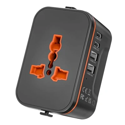 Afbeelding van Adaptateur Prise Universelle Voyage,Adaptateur Universel de Voyage avec 2 USB et USBC, vers USA UK Allemagne Australie Chine Japon,Adaptateur France Plus 224 Pays