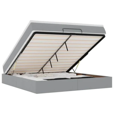 Afbeelding van vidaXL Bedframe met matras 160x200cm stof lichtgrijs