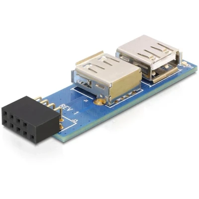 Afbeelding van Delock USB Pin Header Buchse 2 x 2.0 rechts