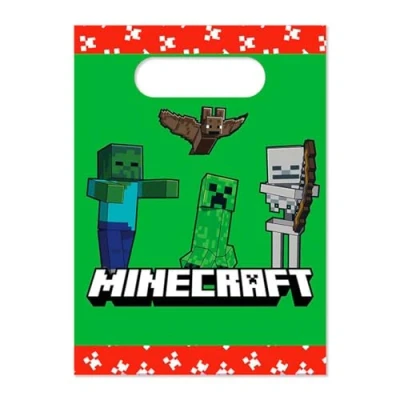 Afbeelding van Uitdeelzakjes Minecraft Papier 16x22cm 4 stuks