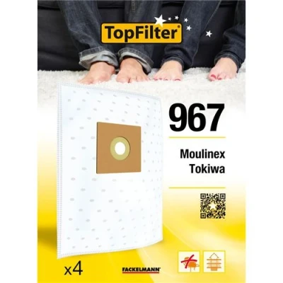 Image de Lot de 4 sacs aspirateur pour Moulinex TopFilter Premium ref 64967