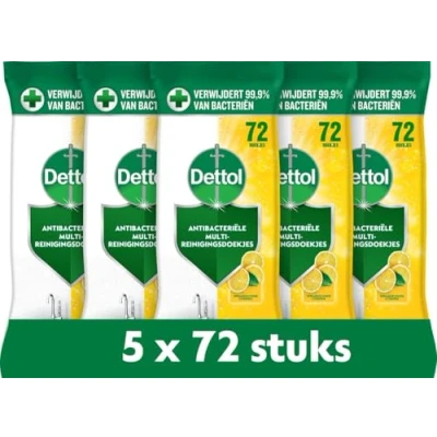 Image de Dettol Power en Fresh Schoonmaakdoekjes Citrus 5 x 72 stuks Grootverpakking