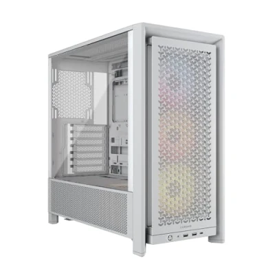 Image de Boîtier PC Corsair FRAME 4000D RS moyen tour blanc ARGB avec panneau latéral verre trempé