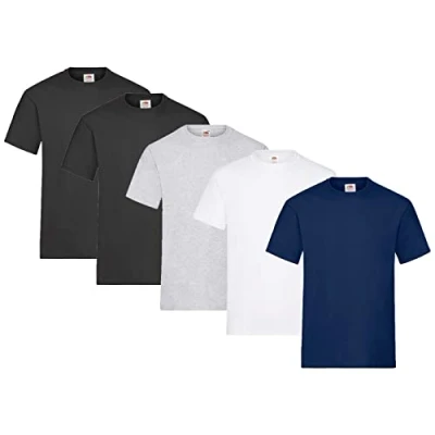 Afbeelding van Fruit of the Loom Set van 5 T shirts voor heren