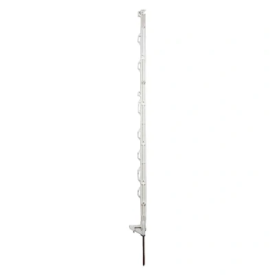 Afbeelding van horizont 60 stuks witte kunststof weidehekpalen hoogte 108 cm één trede met ogen voor linten, touwen, strengen,