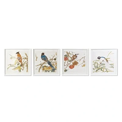 Afbeelding van Schilderij DKD Home Decor Vogel Shabby Chic 60 x 2,5 cm (4 Stuks)