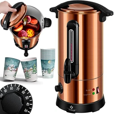 Afbeelding van KESSER® 10 liter roestvrijstalen warmwaterkoker met kopjes thermostaat, automatische warmwaterdispenser, vulniveau indicator, kraan