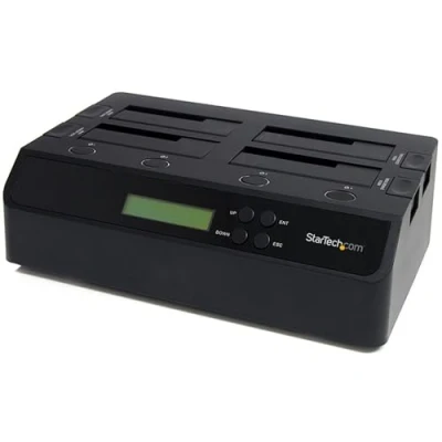 Afbeelding van StarTech.com 1:3 HDD/SSD standalone externe harde schijf duplicator en wisser docking station USB 3.0/eSATA naar SATA, kopieer/desinfectiemiddel (SATDOCK4U3RE)