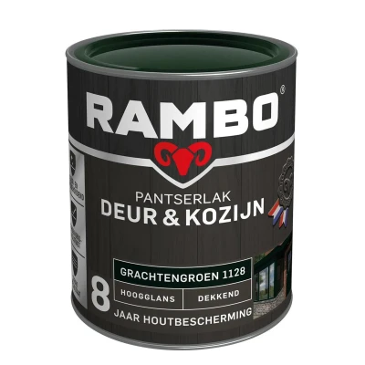 Afbeelding van Rambo Pantserlak Deur &amp; Kozijn Hoogglans Dekkend Goed Reinigbaar Grachtengroen 0.75L
