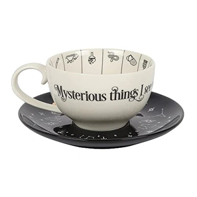 Afbeelding van Something Different Kop en schotel Fortune Telling Wit/Zwart Witches Brew Collectie