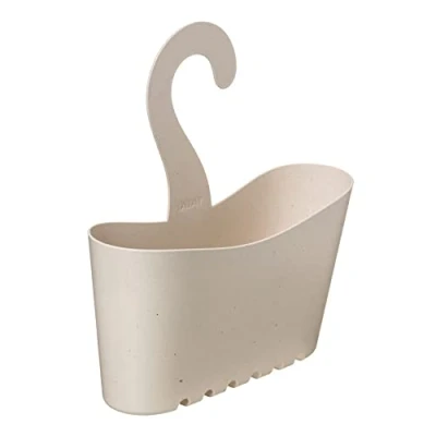 Afbeelding van TATAY Hangende douche organizer, doucheplank om op te hangen, polypropyleen, 100% gerecycled materiaal, multifunctionele mand, beige, afmetingen: 25 x 9 28 cm