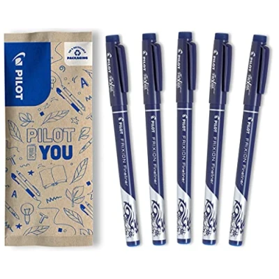 Image de PILOT 5 FriXion Fineliner Feutres d&#039;écriture à Encre Gel Effaçable Bleu Pointe Fine