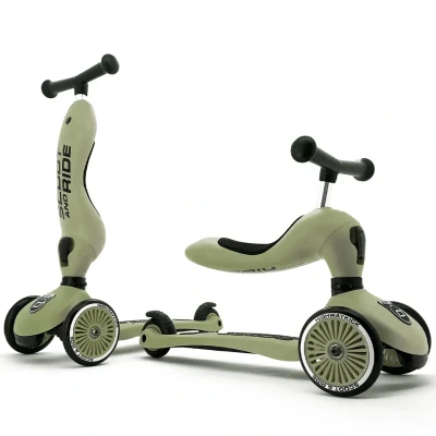 Afbeelding van Scoot and ride 2 in 1 loopfiets en step highwaykick olive