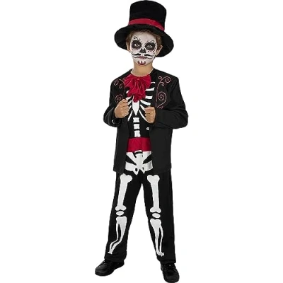 Afbeelding van FUNIDELIA Day of the Dead Skeletkostuum voor jongens 135 152 cm