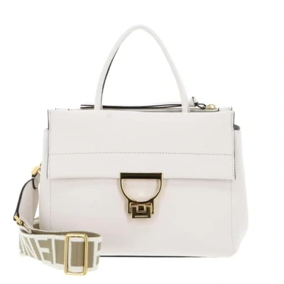 Afbeelding van COCCINELLE Handtas Schoudertas Arlettis Signature Handbag Grained Leather Blanco Crème