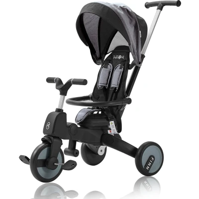 Afbeelding van FableKids® Driewieler 7in1 Kinderdriewieler Kinderen Stuurfiets Baby Wandelwagen