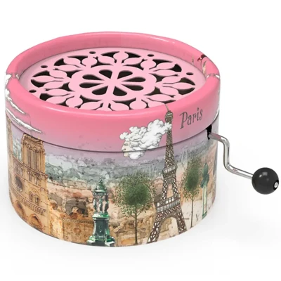 Afbeelding van Belle lurette muziekdoosje rondo la vie en rose pink paris