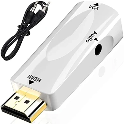 Afbeelding van Retoo HDMI naar VGA, VGA adapter met audiokabel, 1080p 60Hz, mannelijk vrouwelijk, converter van oude pc tv/monitor HDMI, audio voor monitor, projector, HDTV