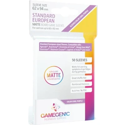Image de Gamegenic : Sachet de 50 protège cartes mate 6,2 x 9,4 cm Standard European purple