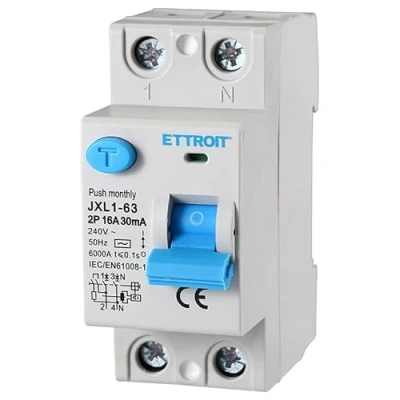 Afbeelding van Puur differentiaalschakelaar, 2P 2 polig 30mA 220V, differentiële redding, neemt DIN modules in beslag (2P 16A)