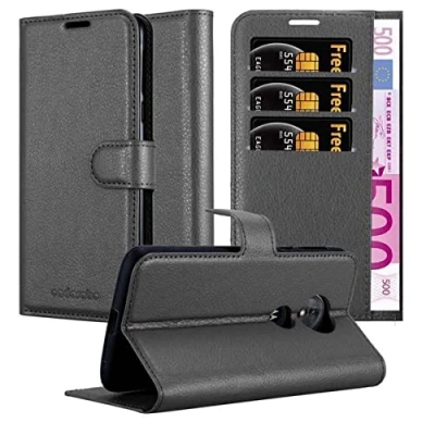 Afbeelding van Cadorabo Hoesje geschikt voor Motorola MOTO E5 / G6 PLAY in PHANTOM ZWART Beschermhoes met magnetische sluiting, standfunctie en kaartvakje Book Case Cover Etui