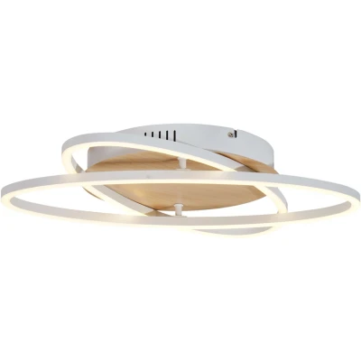 Afbeelding van QAZQA kane Moderne LED Plafondlamp 2 lichts L 45 cm Wit Woonkamer Slaapkamer Keuken