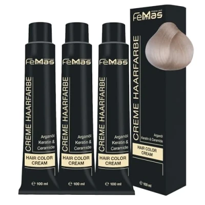 Image de FemMas Lot de 3 super éclaircissants capillaires 100 ml Enrichis à l’huile d&#039;argan, la kératine et aux céramides Idéaux pour un éclaircissement en 5 nuances couleur Ultra naturel 900 S