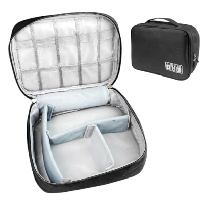 Afbeelding van Chiluxendo Kabelorganisator tas, reiskabel organizer, kabelhoes elektronische accessoires voor Macbook adapter, kabel, SD kaart, oplader, muis, powerbank, sleutel