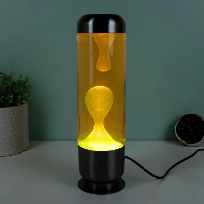 Afbeelding van Capsule Lavalamp Oranje Met Gele Lava