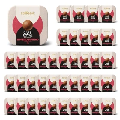 Image de 360 Coffee Balls Espresso Supremo Boules de Café haut gamme 100% compostables Spécialement conçues pour l&#039;utilisation la machine à CoffeeB by Royal