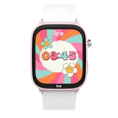Afbeelding van ICE Watch smart junior 3.0 FM Pink White geolokaliseerbaar verbonden horloge voor meisjes met siliconen band 024549 (1,75 inch)