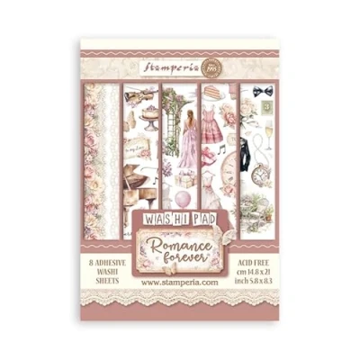 Afbeelding van Stamperia Romance Forever A5 Washi Pad (8pcs) (SBW02)