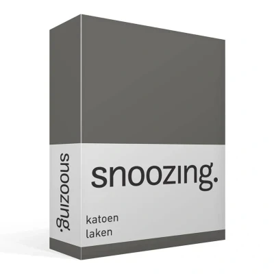 Afbeelding van Snoozing Laken Katoen Eenpersoons 150x260 cm Antraciet
