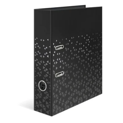 Afbeelding van HERMA 20120 Ordner A4 kleur zwart 7 cm breed karton met binnenprint voor school en kantoor stabiele ringmap van jongens meisjes