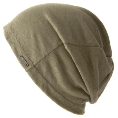 Afbeelding van CHARM Zomermuts voor heren, 100% linnen, lichte en zachte gebreide muts, beanie, gemaakt in Japan, Khaki (stad)