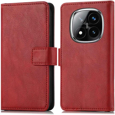 Afbeelding van imoshion Hoesje Geschikt voor Xiaomi Redmi Note 14 Pro 5G Met Pasjeshouder Luxe Bookcase Rood