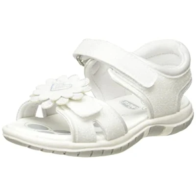 Afbeelding van Chicco Witte sandaal met dubbele klittenbandsluiting voor meisjes, design in Italië, Wit 3