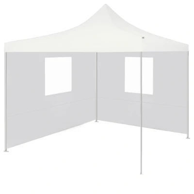 Afbeelding van Partytent met 2 zijwanden inklapbaar 3x3 m staal wit